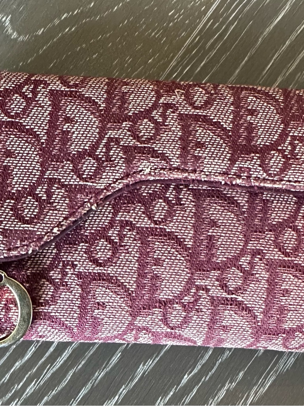 Christian Dior Trifold Saddle Wallet in Pink/Burgundy - Picture 6 of 7